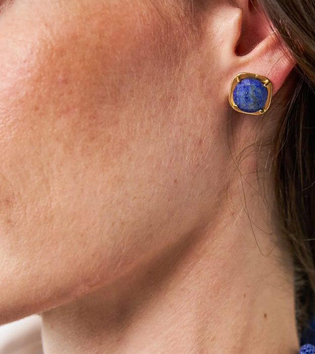 Celeste Single stone Earrings | Lapis