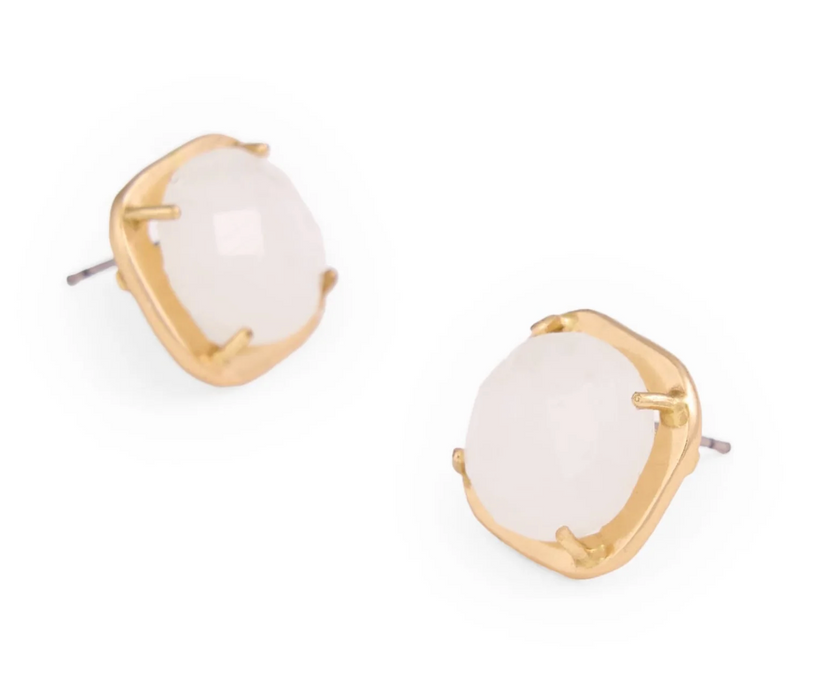 Celeste Single Stone Earrings | Moonstone