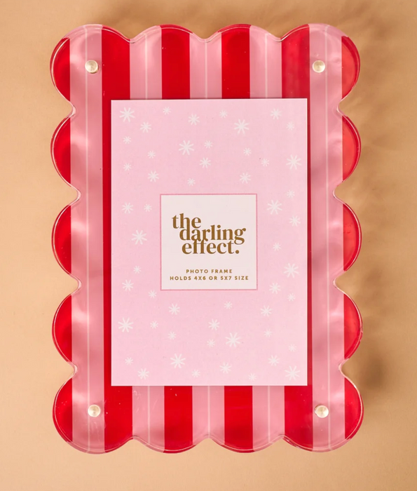 Rectangle Scallop Acrylic Frame | Peppermint Stripes