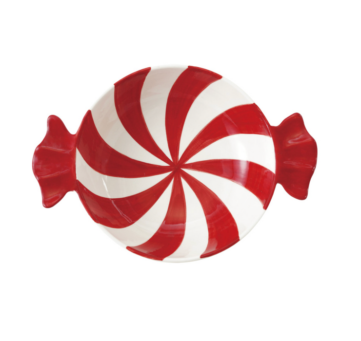Red & White Candy Shaped Bowl