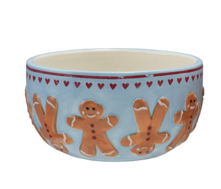 Blue Gingerbread Bowl