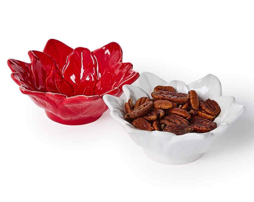 White Poinsettia Tidbit Dish