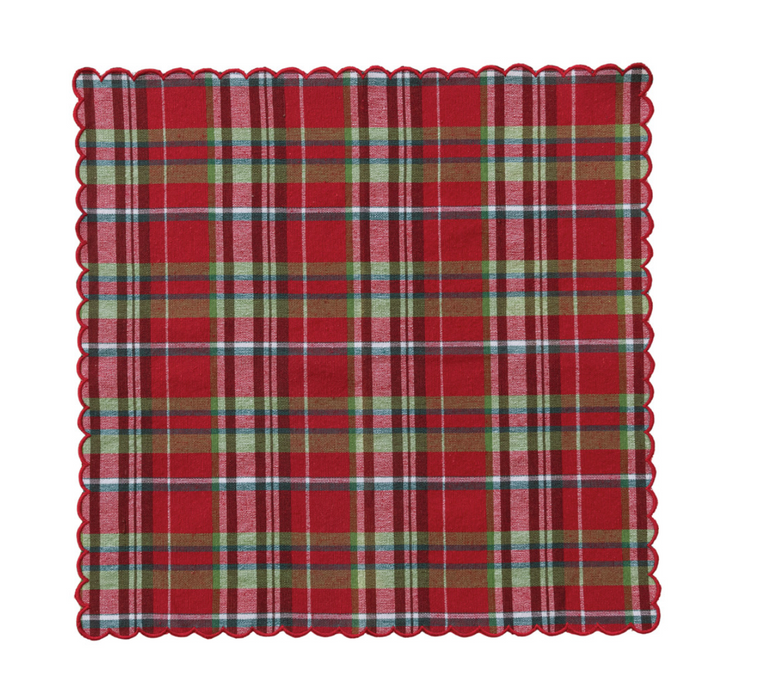 Woven Scalloped Christmas Napkins