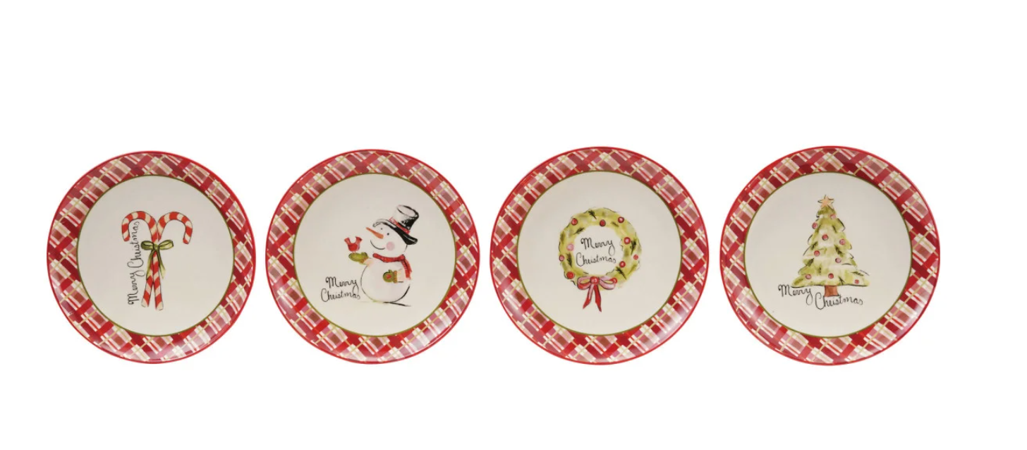Petite Plaid Border Holiday Plate