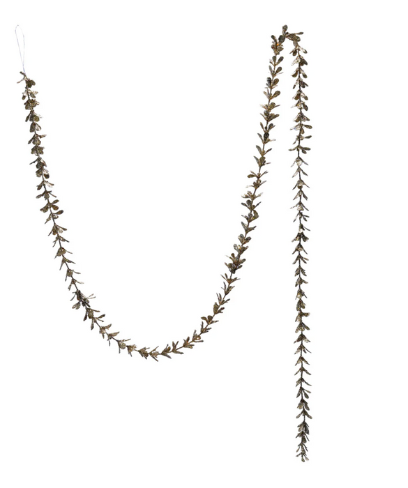 72" Champagne Faux Boxwood Garland