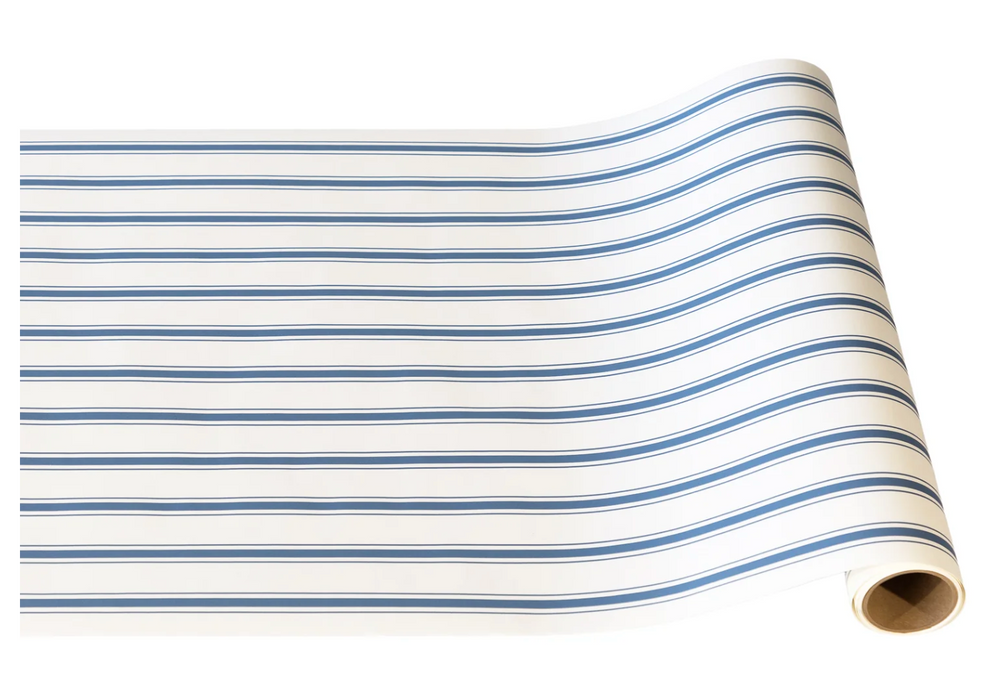 Paper Table Runner | Cornflower Blue Linen Stripe