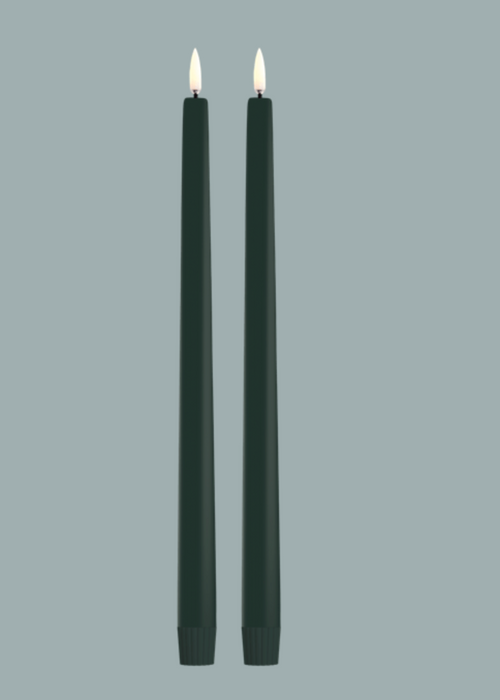 12.6" LED 400 Hr Taper Set of 2 | Pine Green