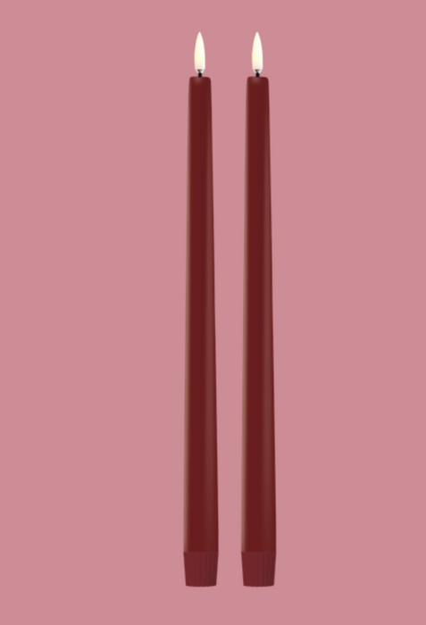 12.6" LED 400 Hr Taper Set of 2 | Carmine Red