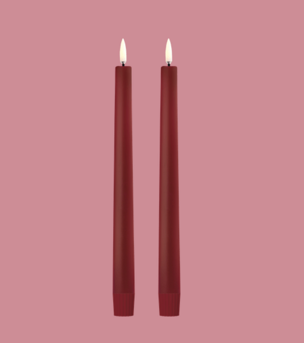 9.8" LED 400 Hr Taper Set of 2 | Carmine Red
