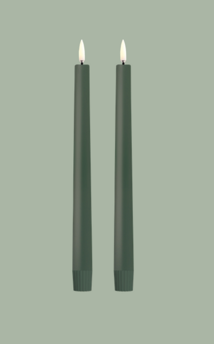 9.8" LED 400 Hr Taper Set of 2 | Olive Green