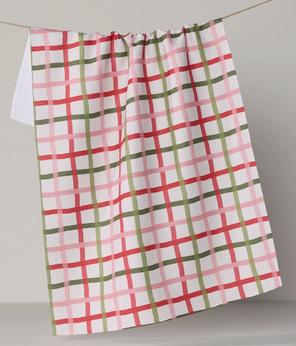 Geometry Tea Towel | Festive Plaid