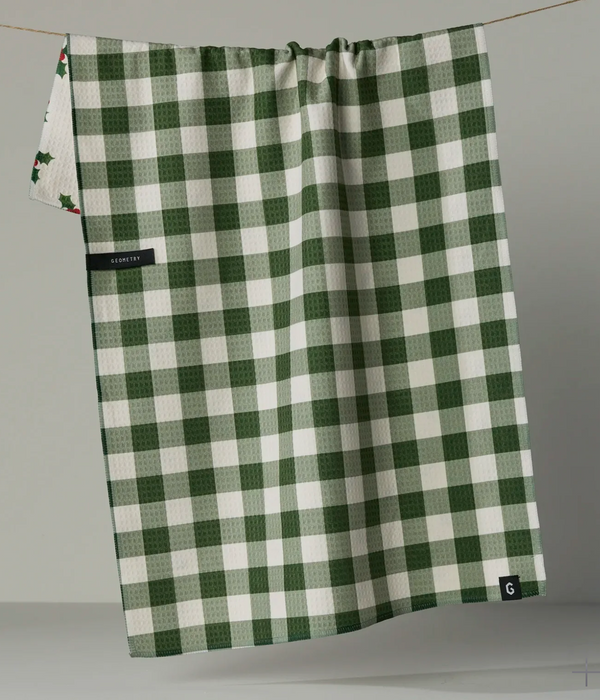 Geometry Luxe Tea Towel | Holiday Holly