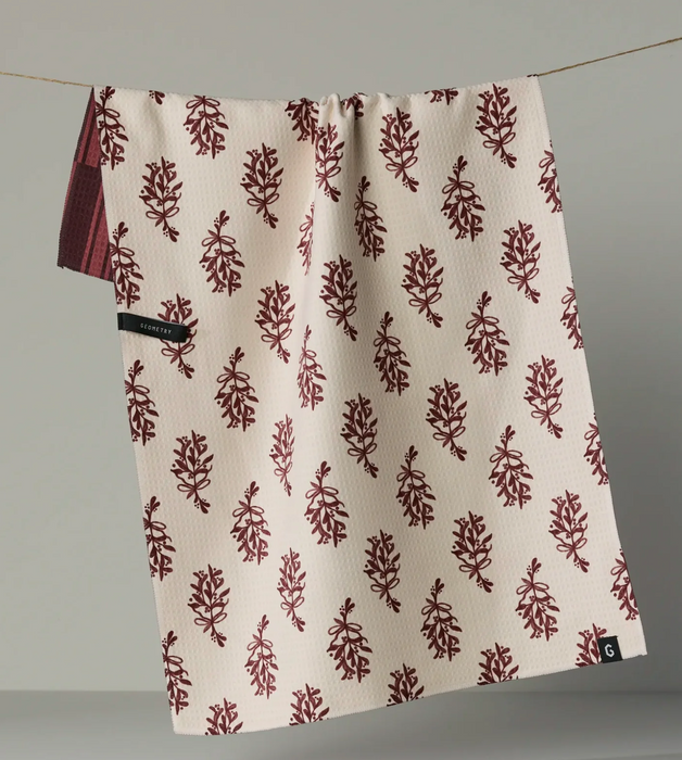 Geometry Luxe Tea Towel | Festive Cranberry