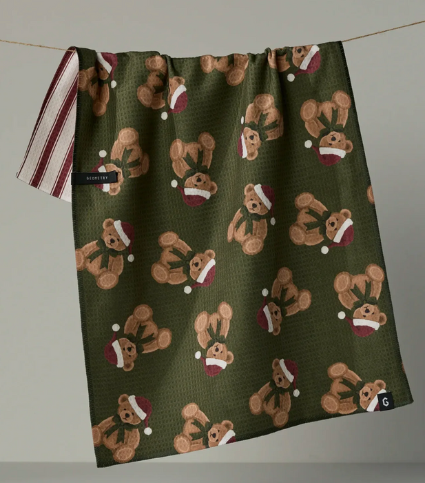 Geometry Luxe Tea Towel | Christmas Bear