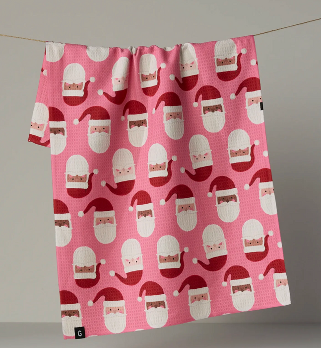 Geometry Luxe Tea Towel | Jolly Santas