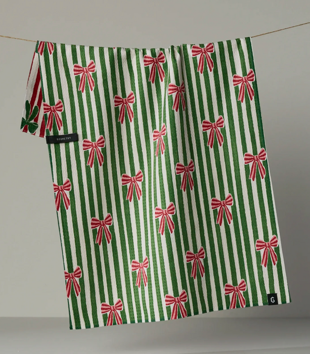Geometry Luxe Tea Towel | Ribbon Bows