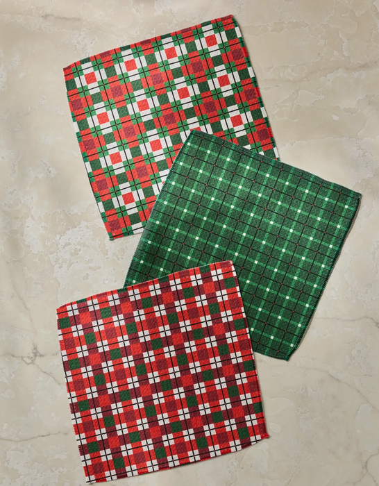 Geometry Dishcloth Set | Noel Plaid
