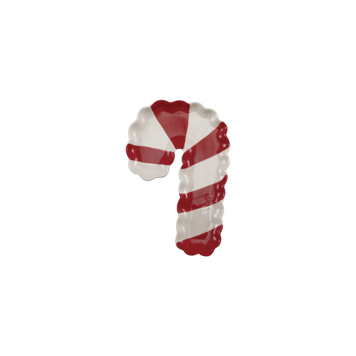 Stoneware Candy Cane Shaped Dish