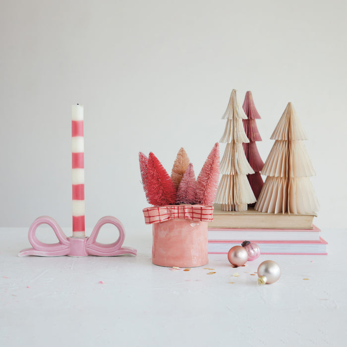 Pink Bow Taper Holder