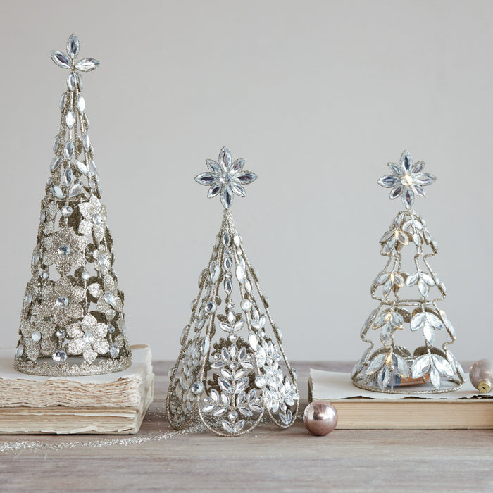 Metal Tree with Acrylic Jewels & LED Light