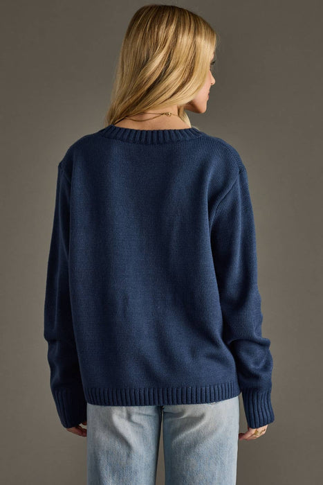 Navy Ski Sweater