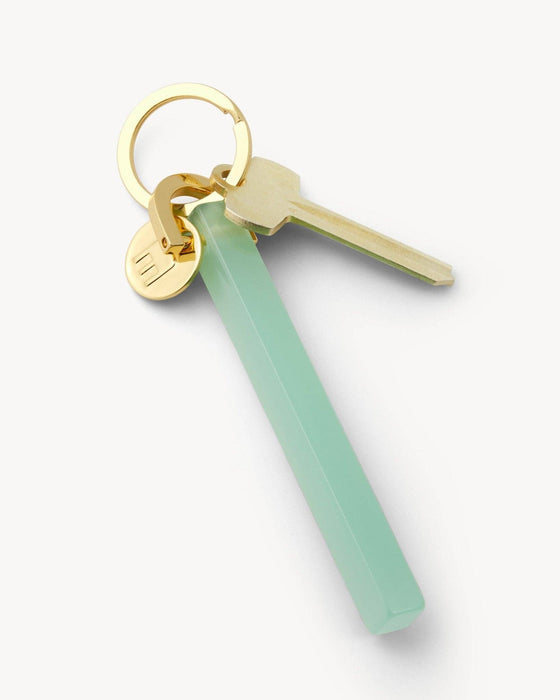 Bar Keychain in Sea Glass | Gold