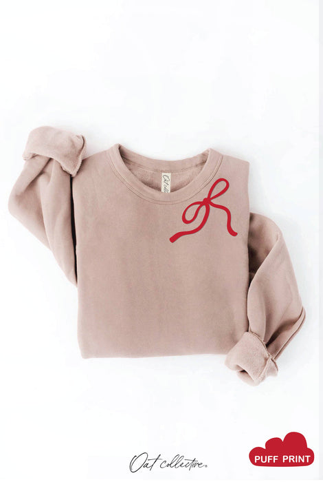 Ribbon Bow Sweatshirt | Rose