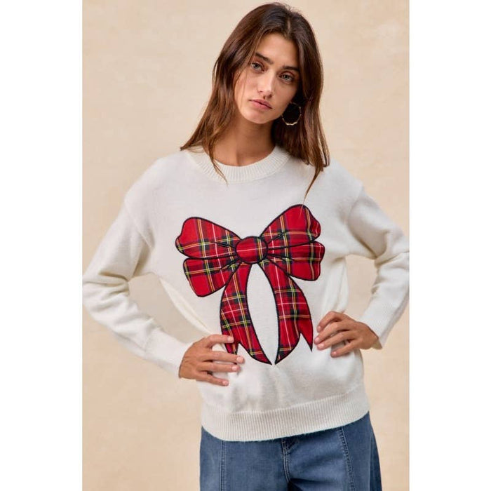 Plaid Bow Sweater