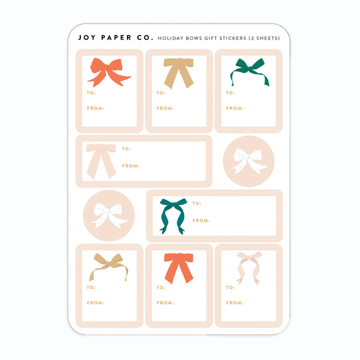 Coquette Holiday Bows Gift Sticker Sheet