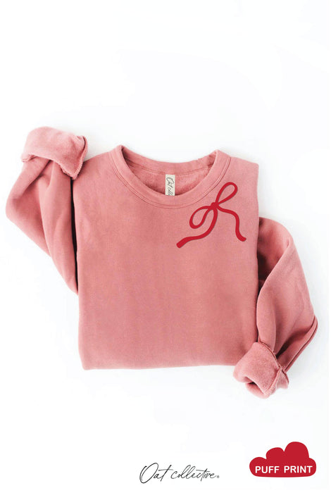 Ribbon Bow Sweatshirt | Rose