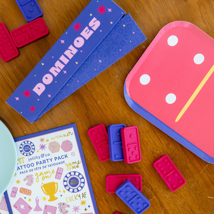 Game Night Dominoes Dinner Plates