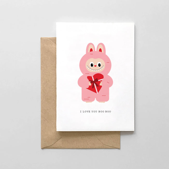 I Love You Boo Boo Card | Pink
