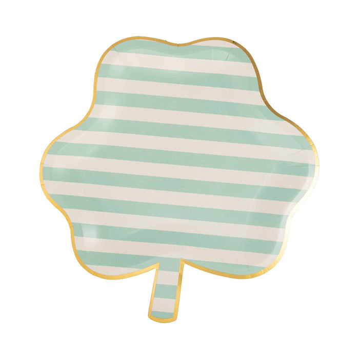 Shaped Striped Shamrock Plate