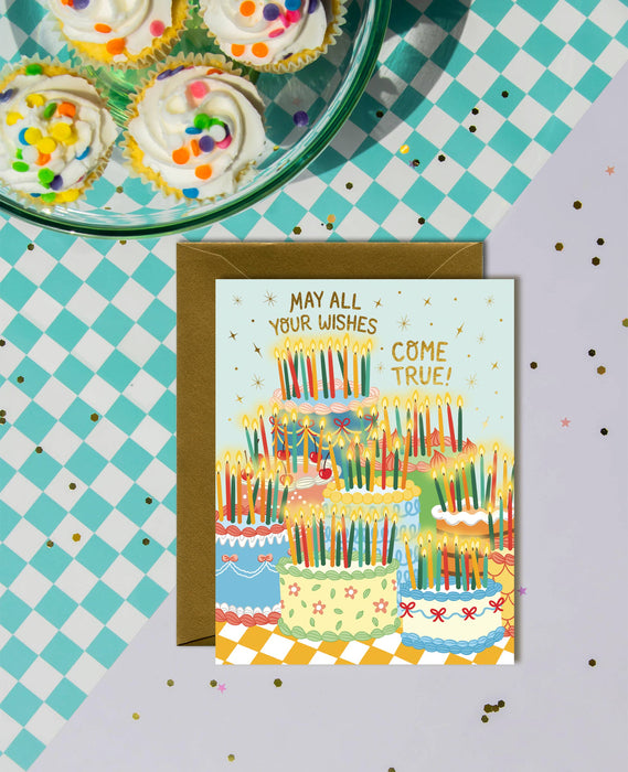 Retro Vintage Birthday Cakes Card