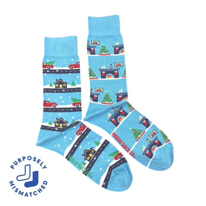 Christmas Vintage Truck Men's Socks
