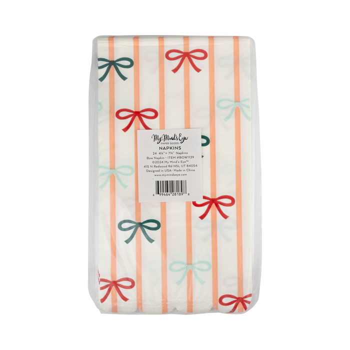 Bows and Stripes Scalloped Napkin