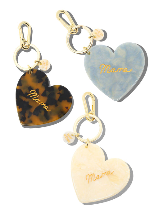Mama Heart Acetate Bag Charm + Keychain