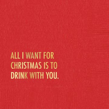 Drink With You Cocktail Napkin