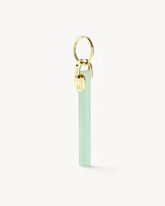 Bar Keychain in Sea Glass | Gold