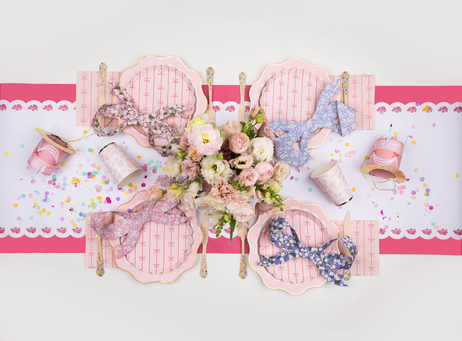 PETAL PINK BOW SMALL PLATES