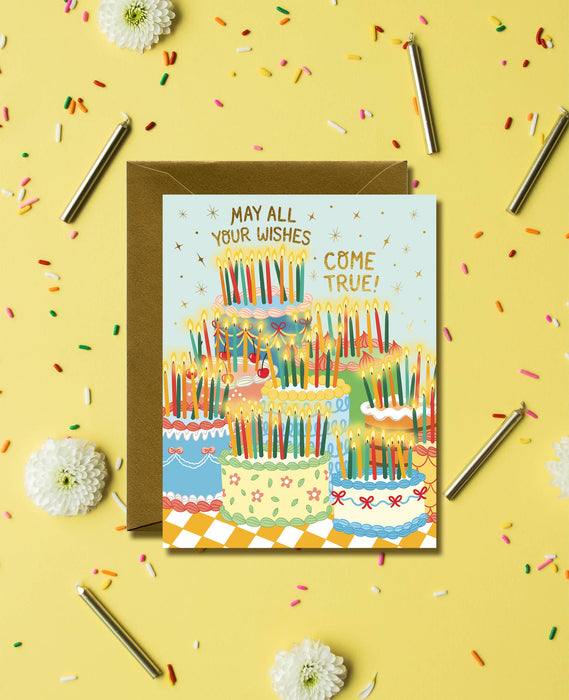 Retro Vintage Birthday Cakes Card