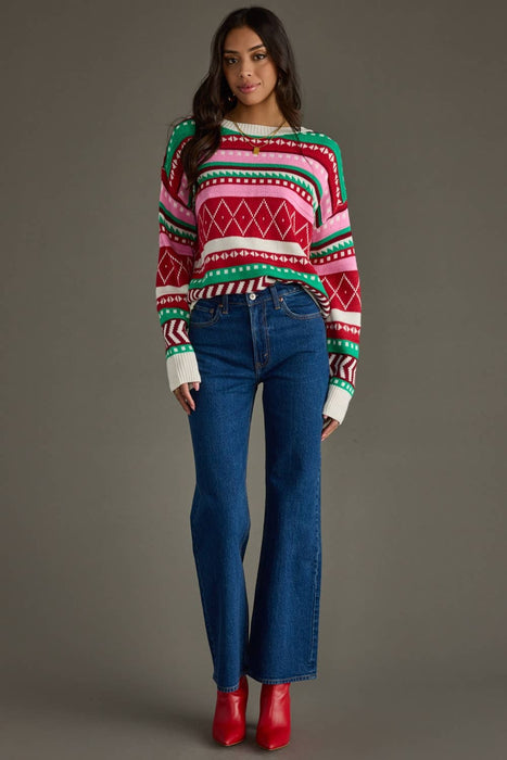 Multicolored Winter Pattern Sweater