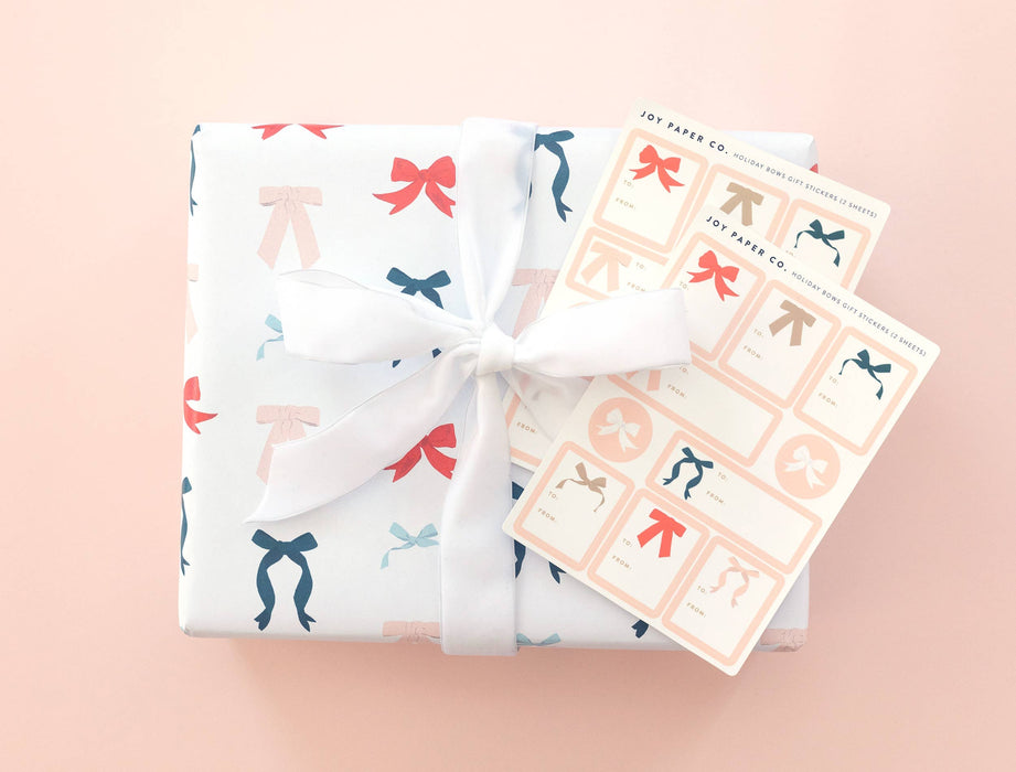 Coquette Holiday Bows Gift Sticker Sheet