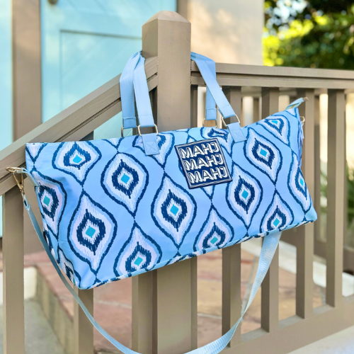 MAHJONG TOTE BAG  | Blue Stripe