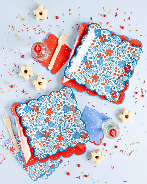 Americana Polka Dot Cocktail Napkin Set
