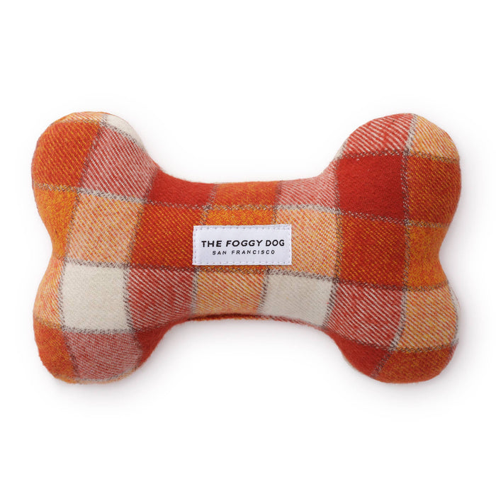 Pumpkin Spice Plaid Fall Dog Squeaky Toy