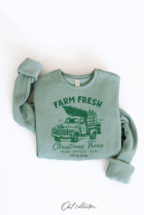 Farm Fresh Trees Sweatshirt  | Dark Sage