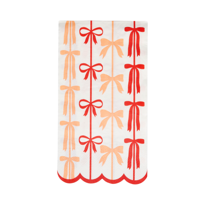 Red and Pink Bow Stripes Napkin