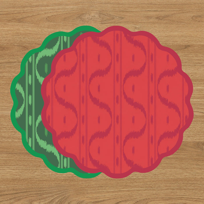 VIDA Festive Reversible Placemats Set of 4 (Green & Red)