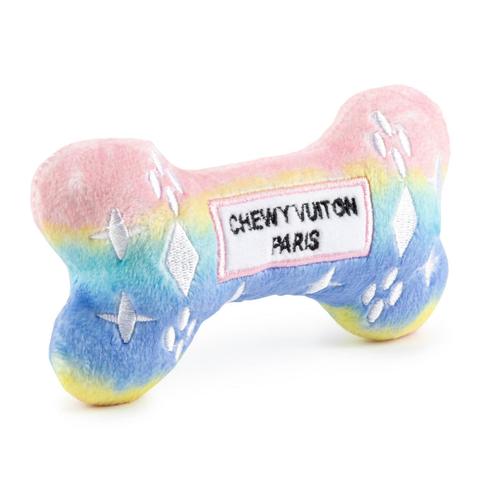 Mini Pink Ombre Chewy Vuiton Bone Dog Toy